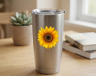 Sunflower Vinyl Sticker | 4 Inch Yellow Floral Decal (Laptop, Tumbler)