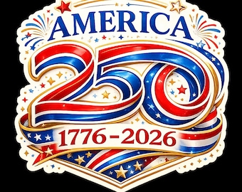 America 250th Anniversary Sticker, Patriotic USA Flag Decal 1776-2026