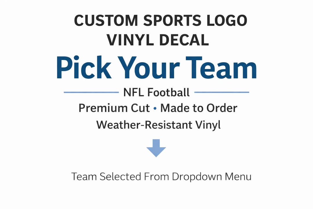 Football Logo Style Vinyl Decal | Pick Your Team, Football Sticker for ...