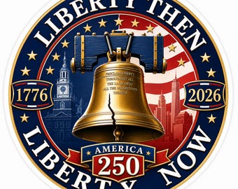 Liberty Bell Sticker Decal, USA 250th Anniversary Vinyl for Laptop Car Tumbler