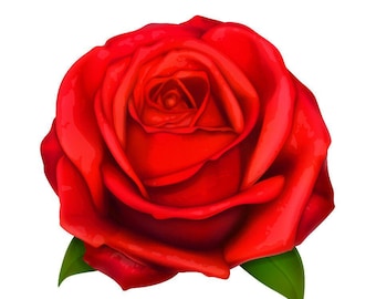 Red Rose Vinyl Decal – Waterproof Floral Car Sticker – Botanical Laptop Tumbler Art