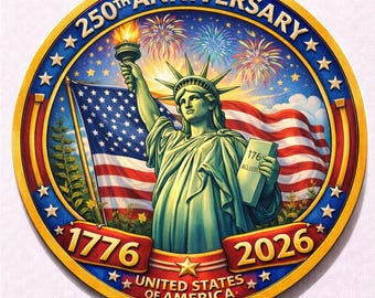 America 250th Anniversary Decal: Statue of Liberty Patriotic Vinyl Sticker (1776-2026)