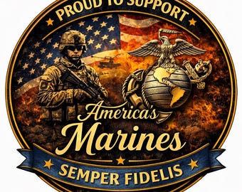 Marine Decal America's Marines Sticker EGA Vinyl Military Support USMC Veteran Gift Patriotic Car Truck Window Laptop Water Bottle Decor