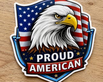 Proud American Eagle Decal: Patriotic USA Vinyl Sticker for Trucks, Laptops