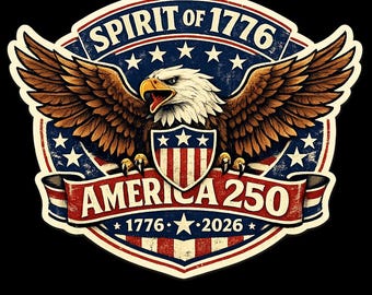 Patriotic Eagle America 250th Anniversary Vinyl Decal Sticker
