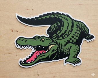Aggressive Gator Vinyl Decal – Swamp Crocodile Mascot Sticker