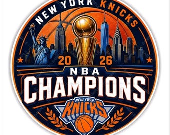 New York Knicks Sticker Decal, 2026 NBA Champions Basketball Vinyl for Laptop Water Bottle