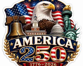 Patriotic Eagle Sticker Decal, America 250 Anniversary Vinyl for Car Window Laptop