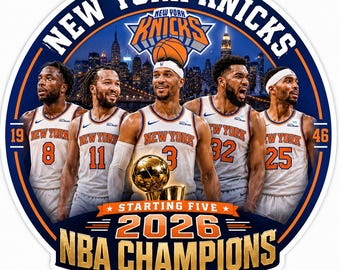 New York Basketball Sticker Decal, 2026 Champions Vinyl Fan Decal for Laptop Car