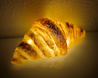 Croissant Lamp (3D Printed & Painted, Life Size)