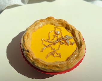 Egg Tart Jewelry Box/Dish (3D Printed + Painted)