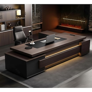 L-Shaped Executive Gaming Desk – Corner Computer Workstation, Cable Management, Modern Office Furniture