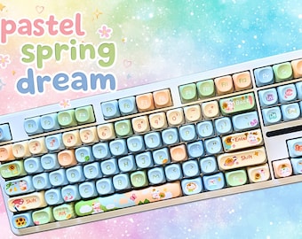 Pastel Sunflower TKL Mechanical Keyboard – Cozy Spring, Tri-Mode Wireless, Hot Swappable, RGB