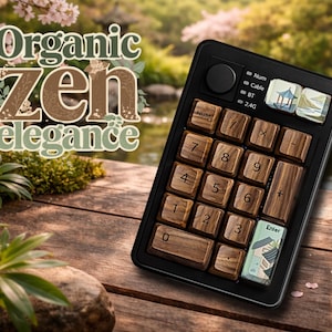 Custom Wooden Numpad – Hot Swappable Mechanical Keyboard, RGB Backlit Desk Setup