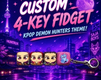 Custom 4-Key Fidget – Rare Kpop Demon Hunters Theme Collectible Desk Toy