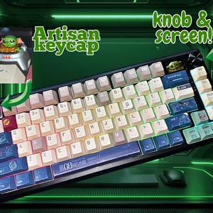 Custom Grogu Mechanical Keyboard | Mandalorian Inspired | Aluminum Base | Silent Switches | RGB Keyboard | Artisan Keycap