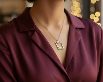 Persian Iran Map Turquoise Necklace – Meaningful Travel & Heritage Jewelry