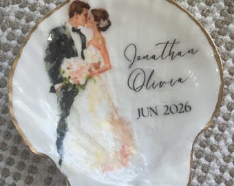 Aangepaste foto Sint-jakobsschelp – aandenken bruiloft, jubileum en verloving