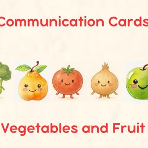 Matkommunikationskort för barn | Visuellt stöd för autism och ADHD | Valkort för frukt och grönsaker | Tal- och språkstöd | Utskrivbara specialistkunskaper