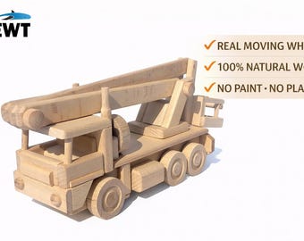 Eco Montessori Wooden Platform Truck Big – Natural Wood Toy | No Paint, No Plastic