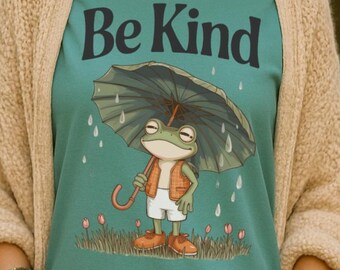 Frog Shirt Be Kind T-Shirt Whimsical Frog Art Tee Cartoon Frog Shirt Cottagecore Style Animal Graphic Tee Gift For Nature Lover