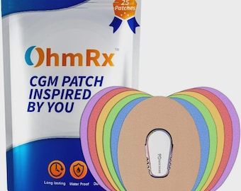 Wodoodporne osłony czujnika Dexcom G6 | Wstępnie wycięte nakładki CGM | Wielokolorowe opakowanie 25 sztuk