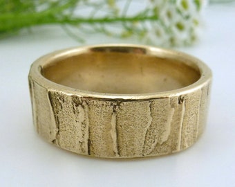 CAKE WALK, Textured Bronze Ring, 1/4 inch wide Bronze Band Rings for Men or Women, Bronze Ring, Wedding Bands