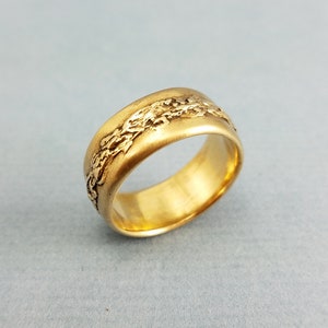 Handmade Bronze Ring Band: Organic Path Design