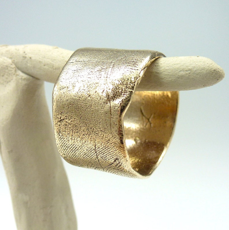 Wide Modern Gold Ring for Men or Women Unisex Bronze Ring - Etsy