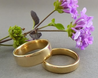 Handmade Polished Bronze Ring: Unisex Gold Band