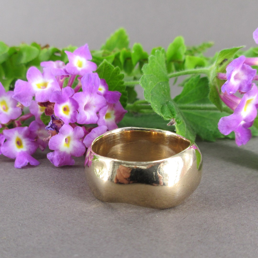 Wide Organic Bronze Ring for Men or Women, Unique Bronze Rings, Organic