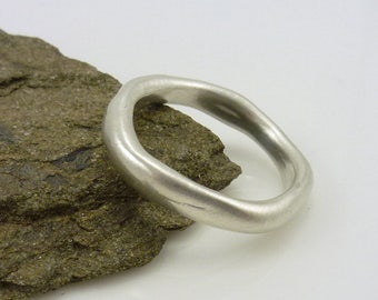 Silver Stacking Ring, Organic Silver Ring, Stacking Ring