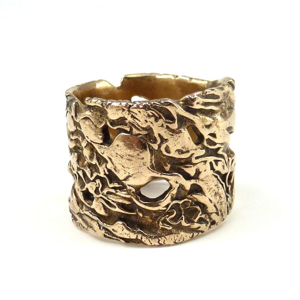 Mens Bronze Ring Etsy