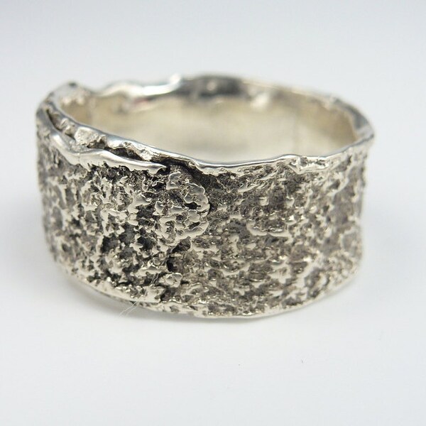 Organic Textured Sterling Silver  "White Sands"  Band Ring