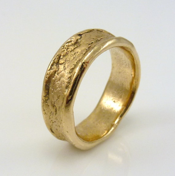Bague Artiste En Bronze Doré Taille 54 - Bijou D'artiste Unisexe - Occasion Excellent état
