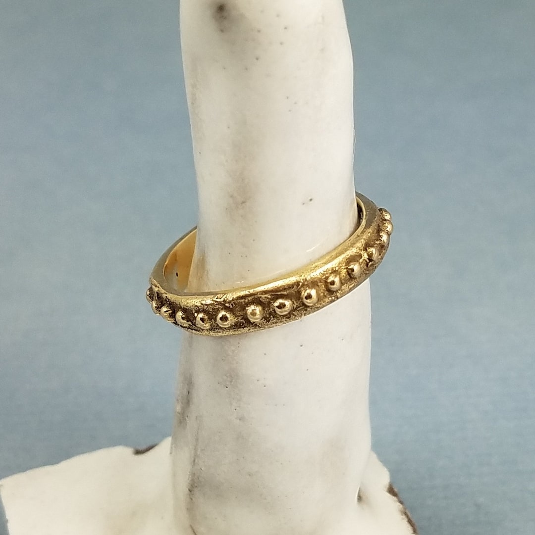 BEADED ROMAN RING 2 Thin Bronze Ring Mens or Womens Bronze - Etsy