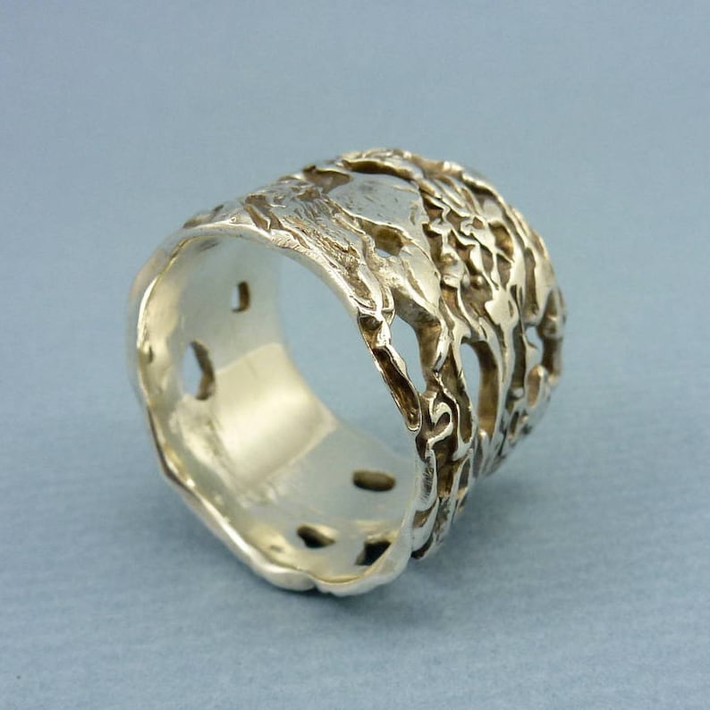 Artisan Ring Extra Wide Sterling Silver Savoy Ring Organic Silver Ring Silver Ring Silver Statement Ring Modern Silver Ring