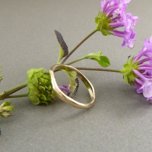 Handmade Skinny Bronze Stacking Ring: Golden Organic Band