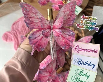 Personalized Butterfly Cologne Bottle: Elegant Baby Shower Favor (Empty)