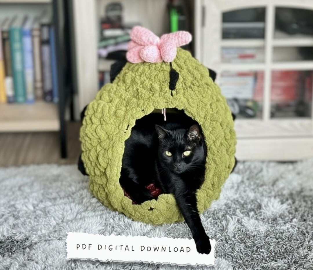 Cactus Cat Cave Crochet Pattern - Etsy