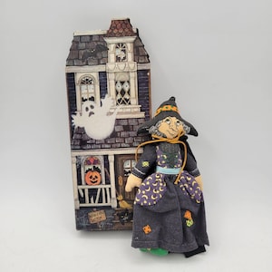 Hallmark WINIFRED WITCH 6.5" Cloth Doll Ornament Vintage 1970s Halloween Decor