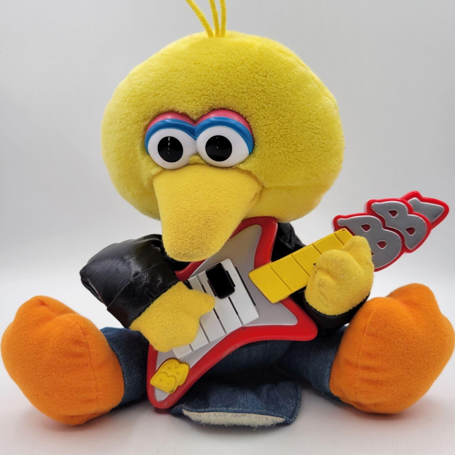 Sesame Street Rock Roll Big Bird Plush Guitar Vintage 1999 Tyco