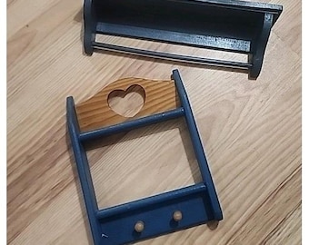 Vintage Hand Painted Wood Heart Small Shelves Country Cottage Core Miniatures