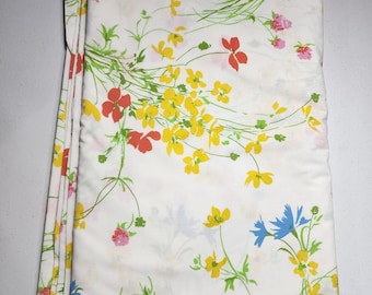 Vintage Fieldcrest Perfection Twin Flat Sheet Wildflower Botanical Floral USA