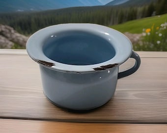 VTG Kinder Nachttopf Kindertopf blau Emaille Chippy Emaille Übertopf Landhaus