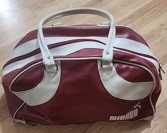 Vintage Disney Mickey Mouse Vinyl Bowler Duffle Tote Bag Gym Bag 17" W x 11" H