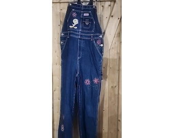 Peto vaquero vintage bordado de Piolín para niña, talla 14, Looney Tunes Y2K