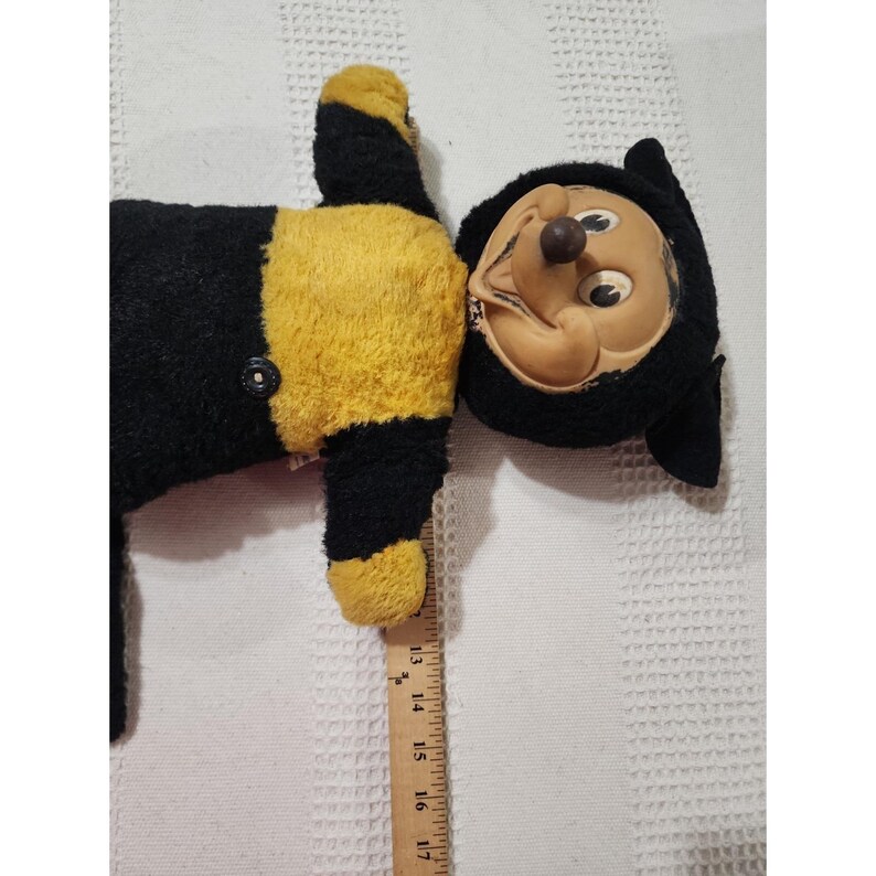 Muñeco de peluche vintage de Mickey Mouse de Disney de la década de 1940, marca Gund, con cara de goma. imagen 20