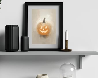 Rustic Jack O' Lantern Print: Fall Halloween Wall Decor (Digital Download)