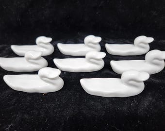 Porcelain Duck Knife or Chopstick Rest ~ White ~ x8